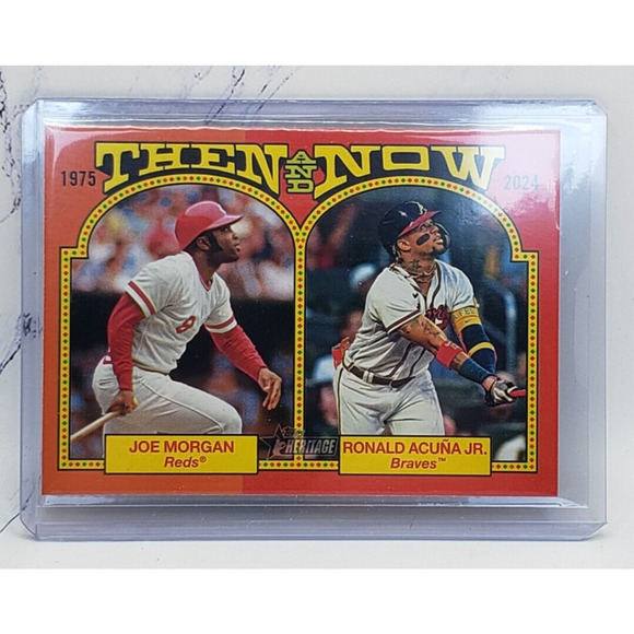 2024 Topps Heritage Then And Now Joe Morgan Ronald Acuna Jr #TAN-9 - Picture 1 of 4